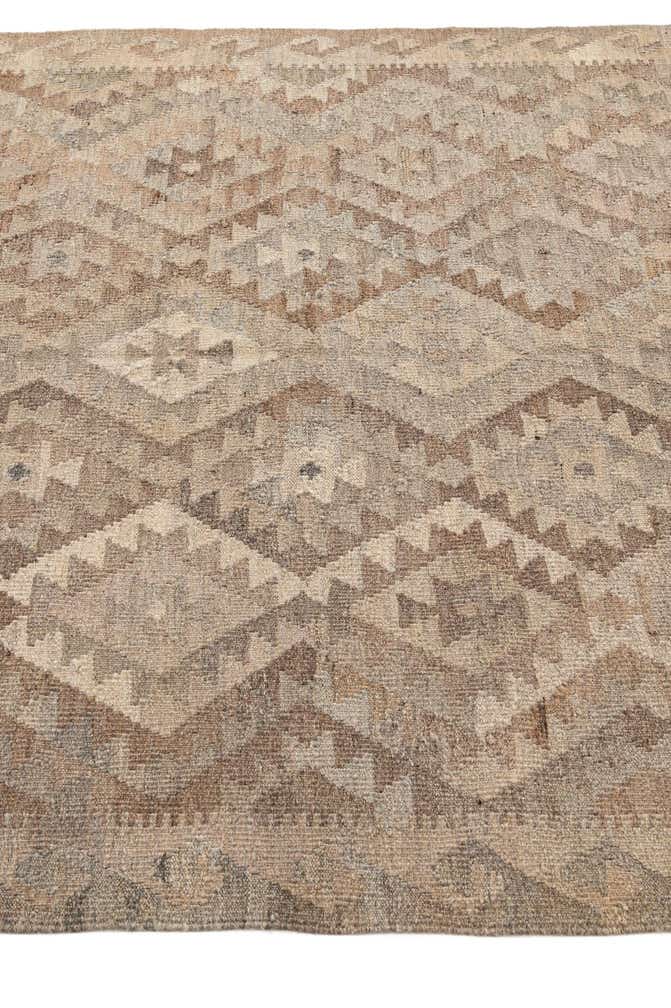 5' 1 x 6' 9 Hand Woven Kilim Maymana Wool Rug