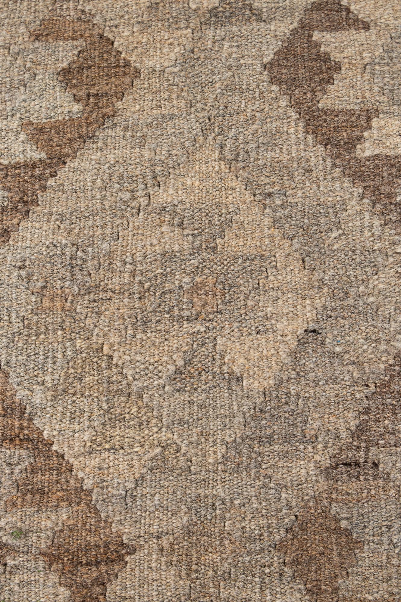 5' 1 x 6' 9 Hand Woven Kilim Maymana Wool Rug