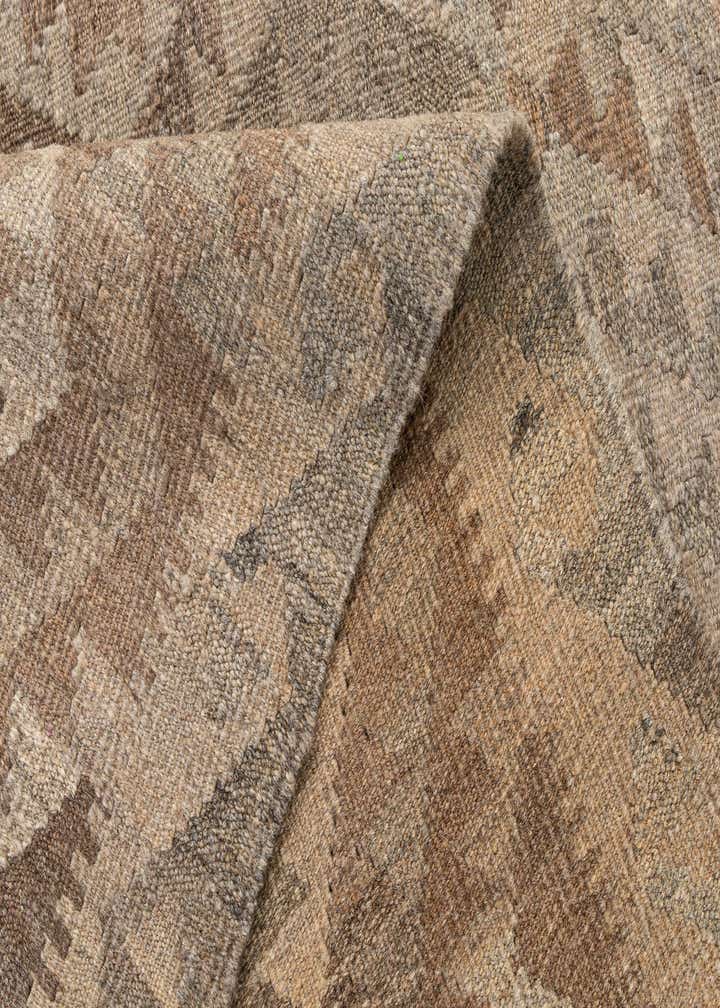 5' 1 x 6' 9 Hand Woven Kilim Maymana Wool Rug