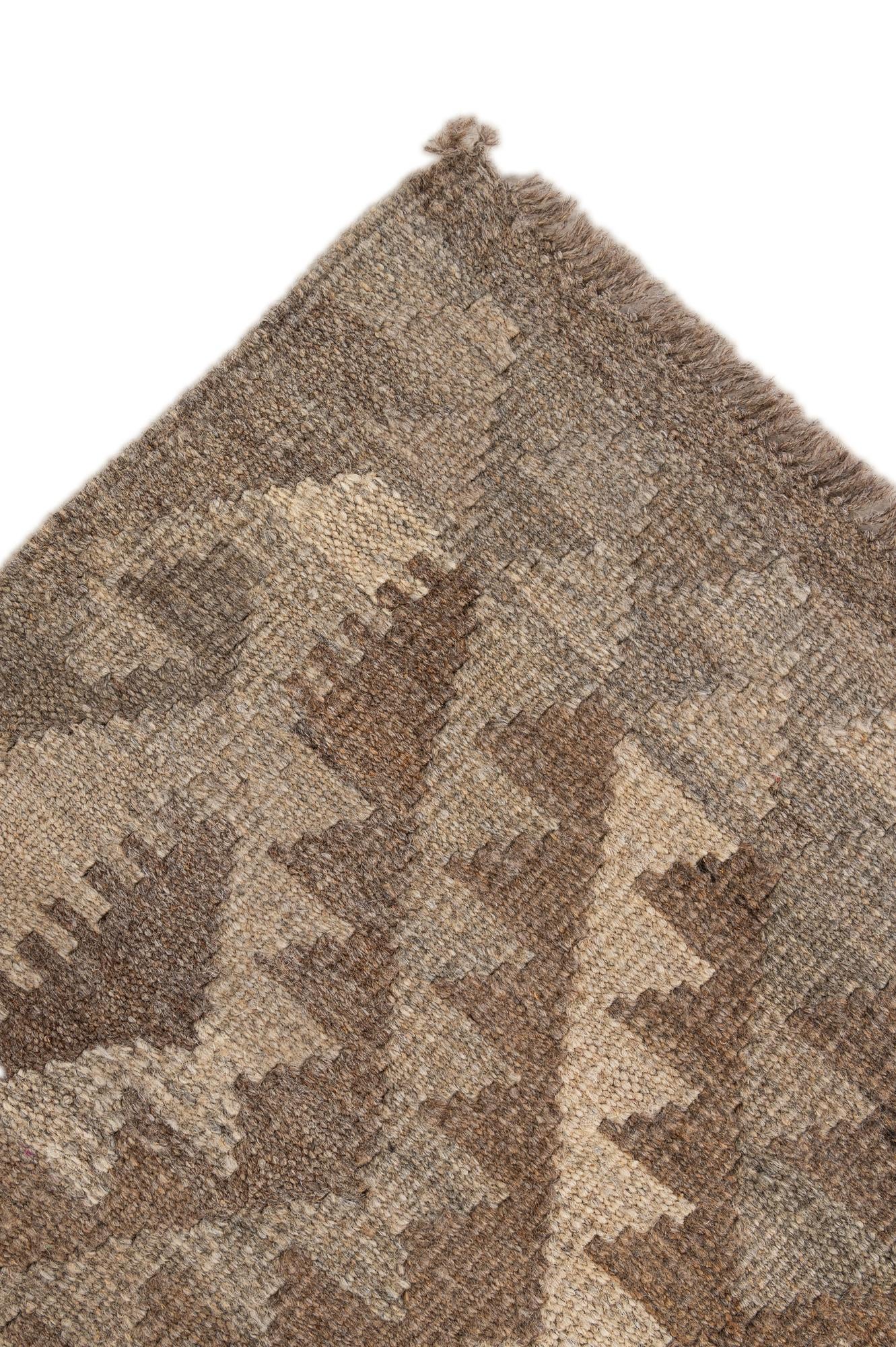 5' 1 x 6' 9 Hand Woven Kilim Maymana Wool Rug
