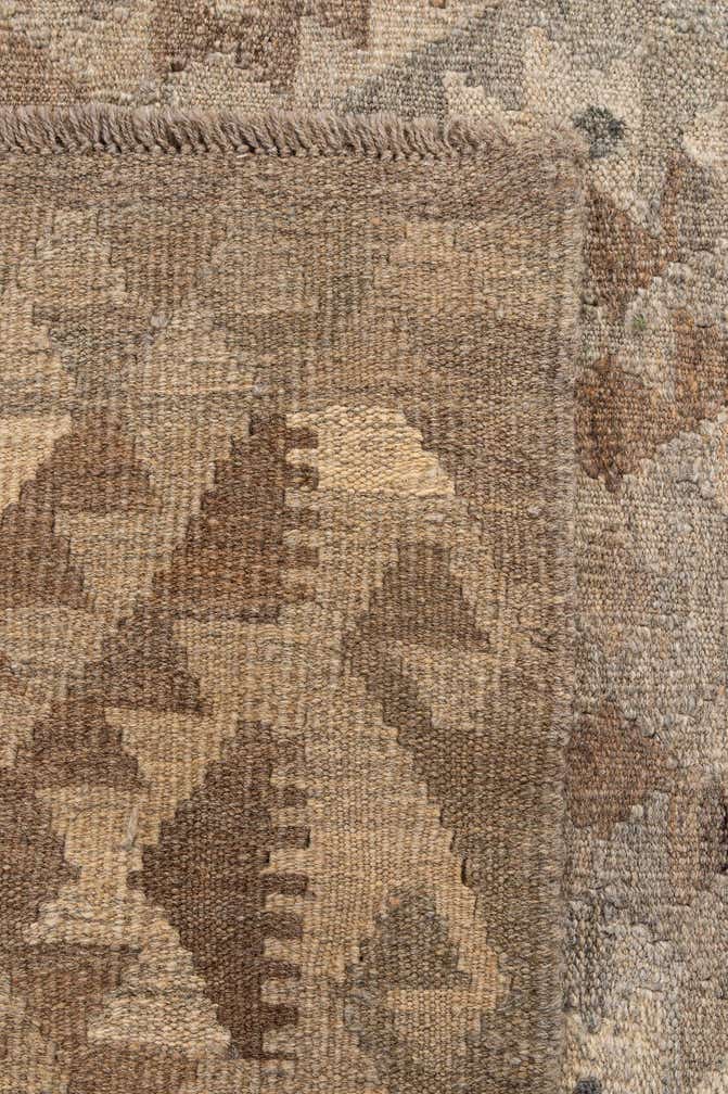 5' 1 x 6' 9 Hand Woven Kilim Maymana Wool Rug
