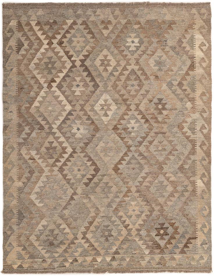 Detail image of 5' 1 x 6' 9 Hand Woven Kilim Maymana Wool Rug