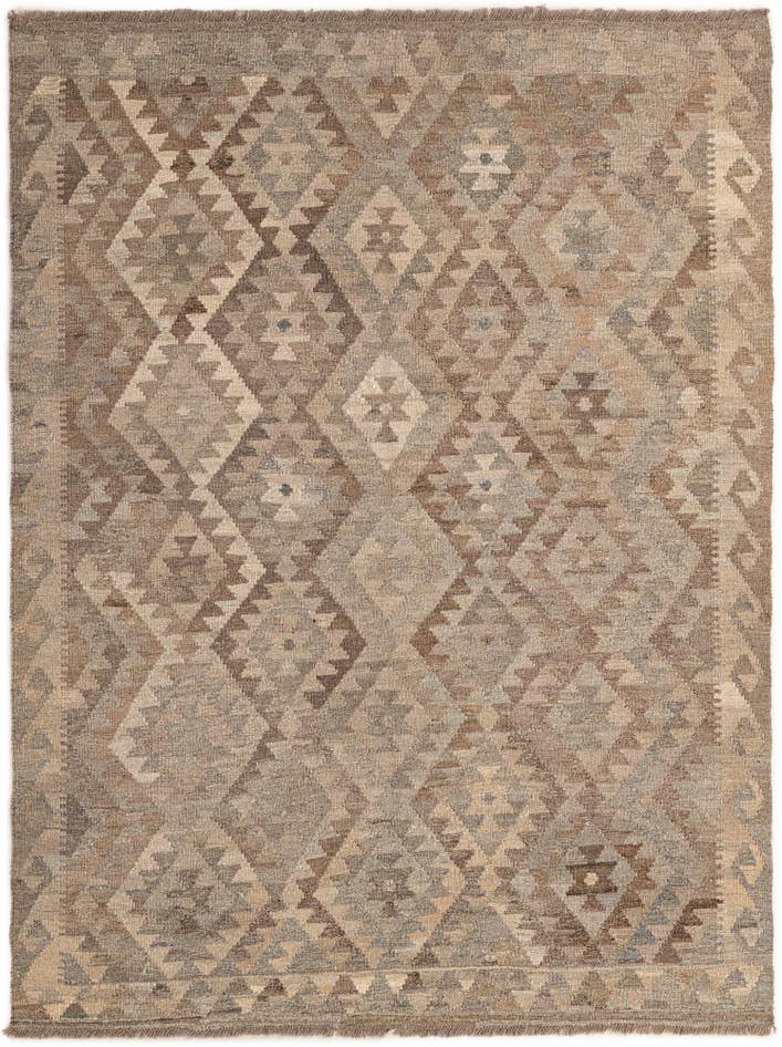 Detail image of 5' 1 x 6' 9 Hand Woven Kilim Maymana Wool Rug
