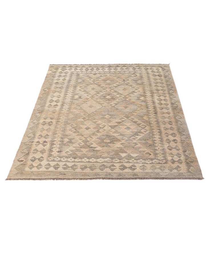 Detail image of 4' 10 x 6' 10 Hand Woven Kilim Maymana Wool Rug