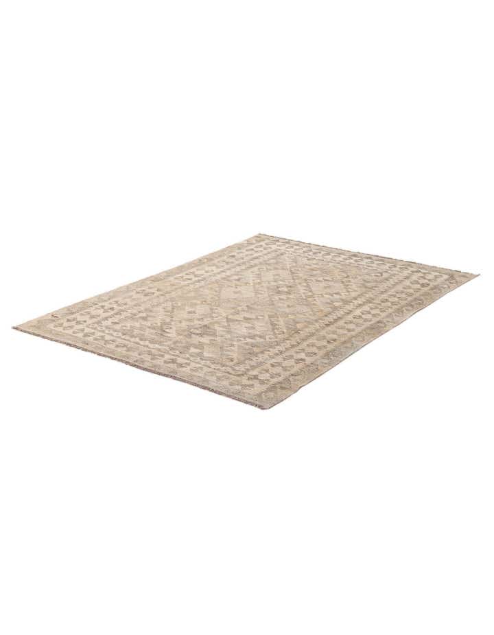 4' 10 x 6' 10 Hand Woven Kilim Maymana Wool Rug