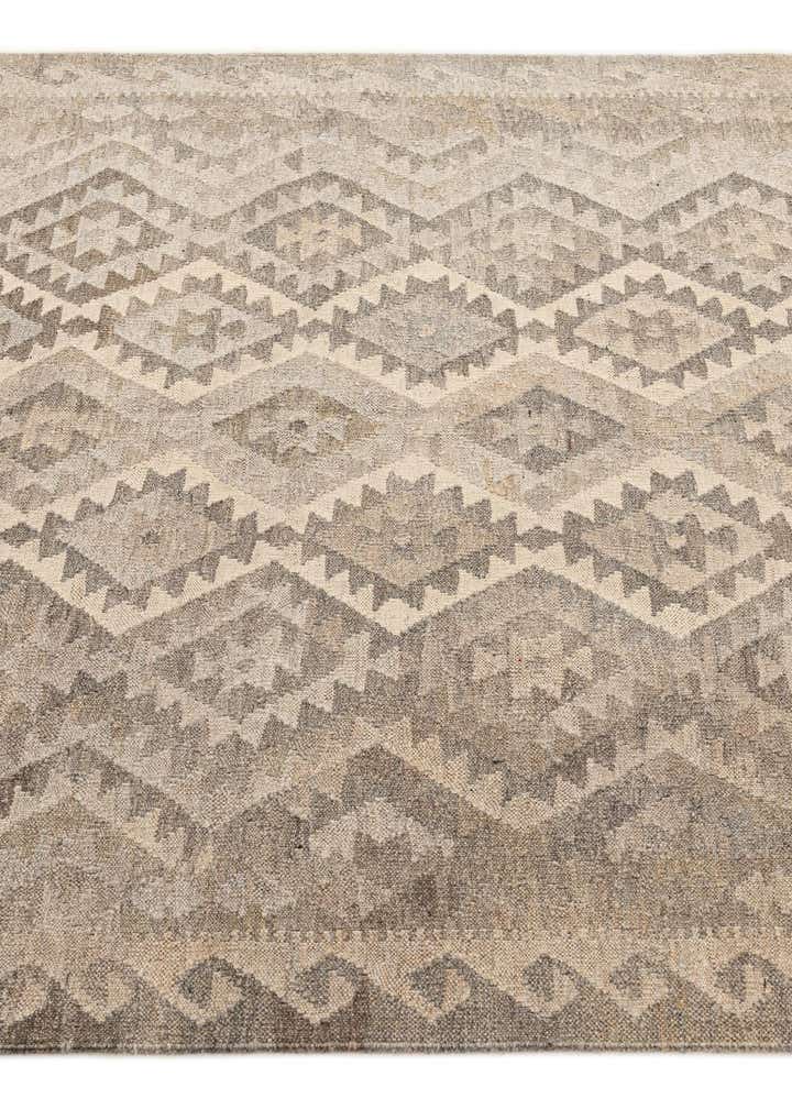 4' 11 x 6' 10 Hand Woven Kilim Maymana Wool Rug