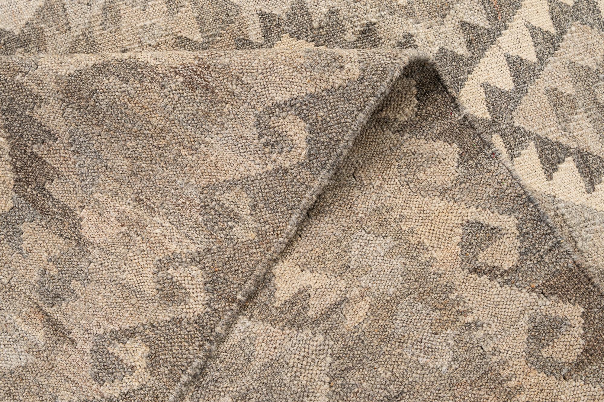 4' 11 x 6' 10 Hand Woven Kilim Maymana Wool Rug