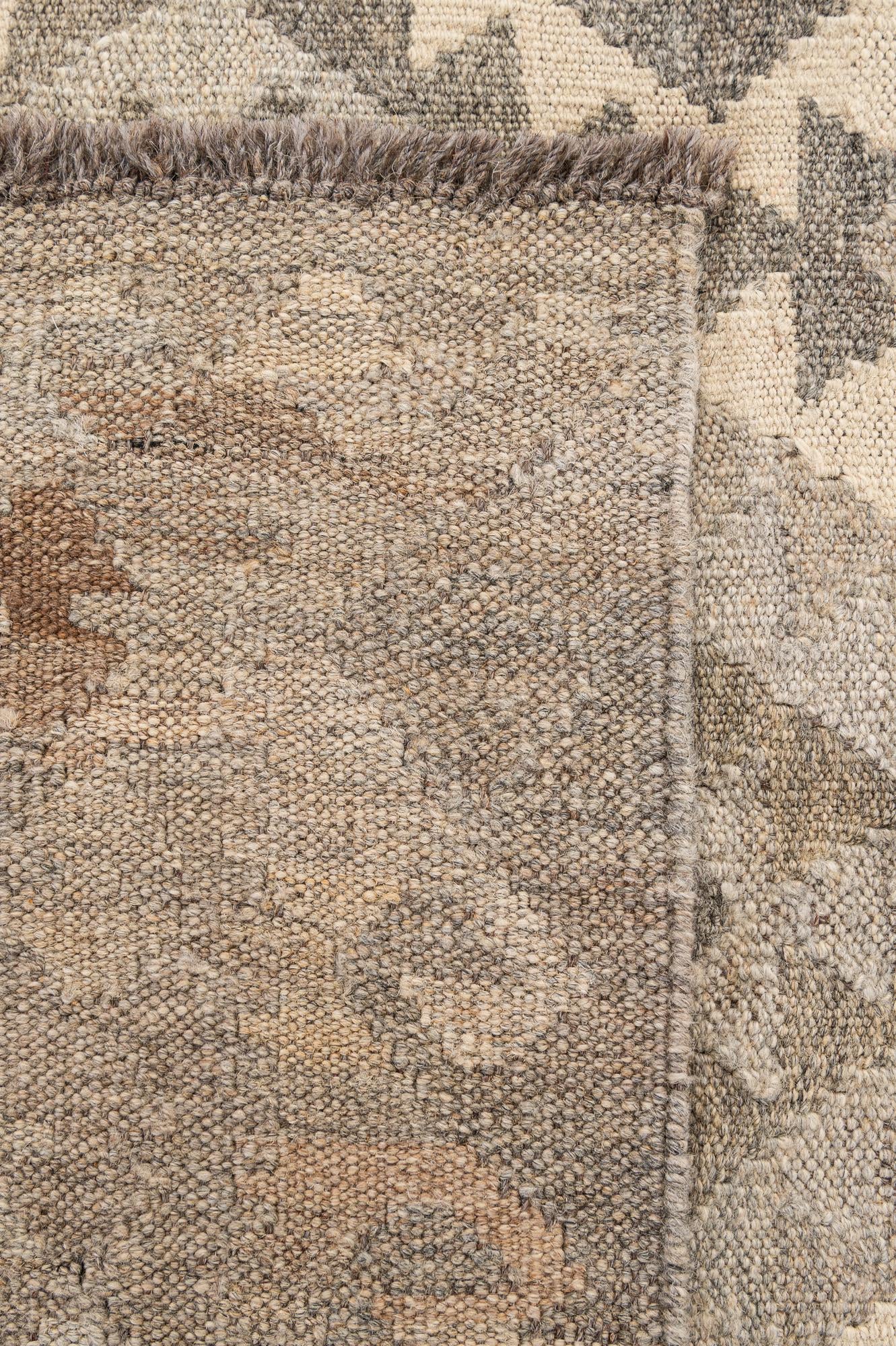 4' 11 x 6' 10 Hand Woven Kilim Maymana Wool Rug