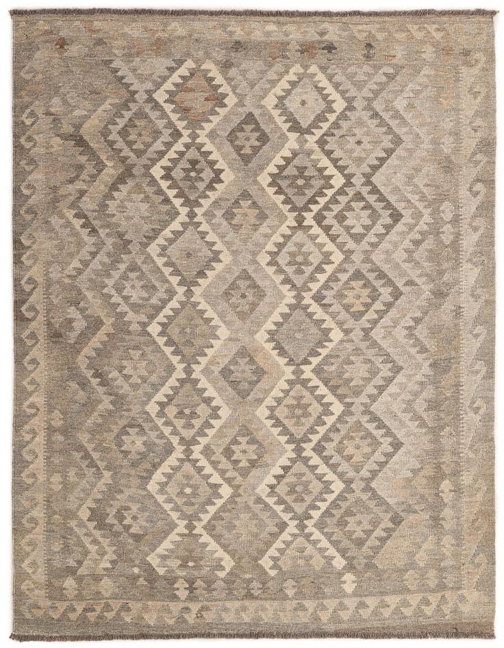 Detail image of 4' 11 x 6' 10 Hand Woven Kilim Maymana Wool Rug