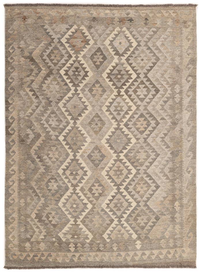 Detail image of 4' 11 x 6' 10 Hand Woven Kilim Maymana Wool Rug