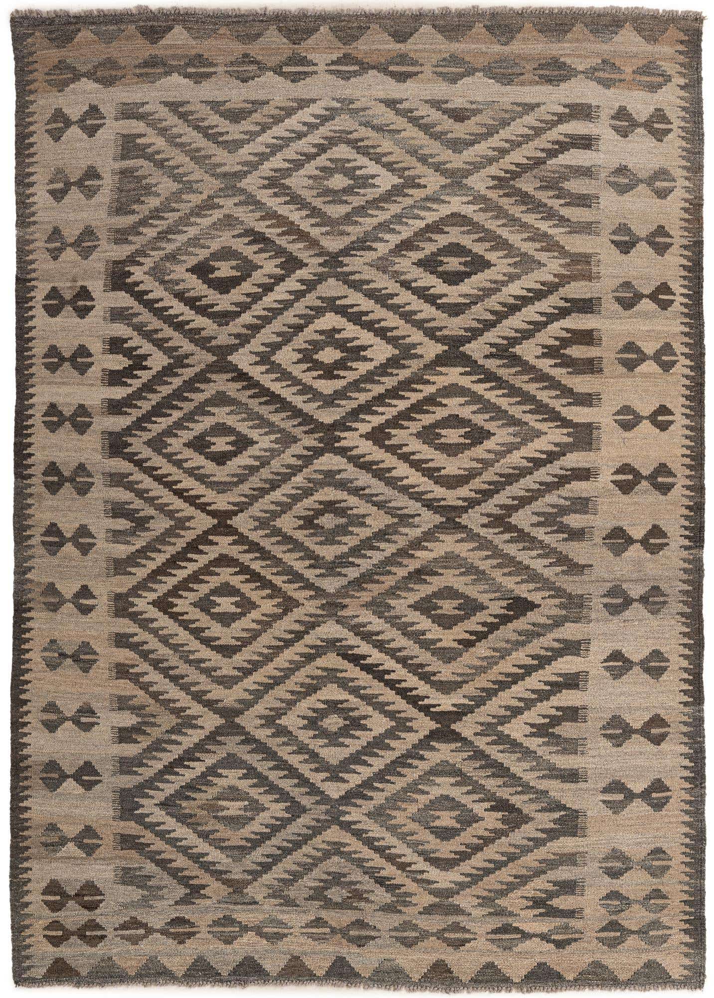 5' x 7' 1 Hand Woven Kilim Maymana Wool Rug