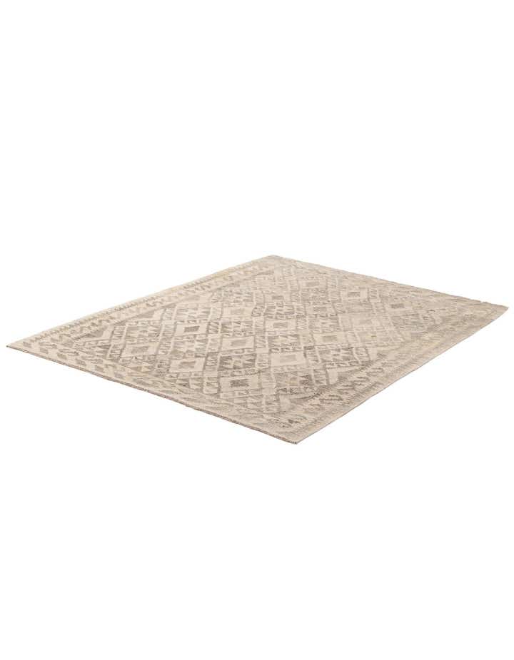 5' 2 x 6' 5 Hand Woven Kilim Maymana Wool Rug