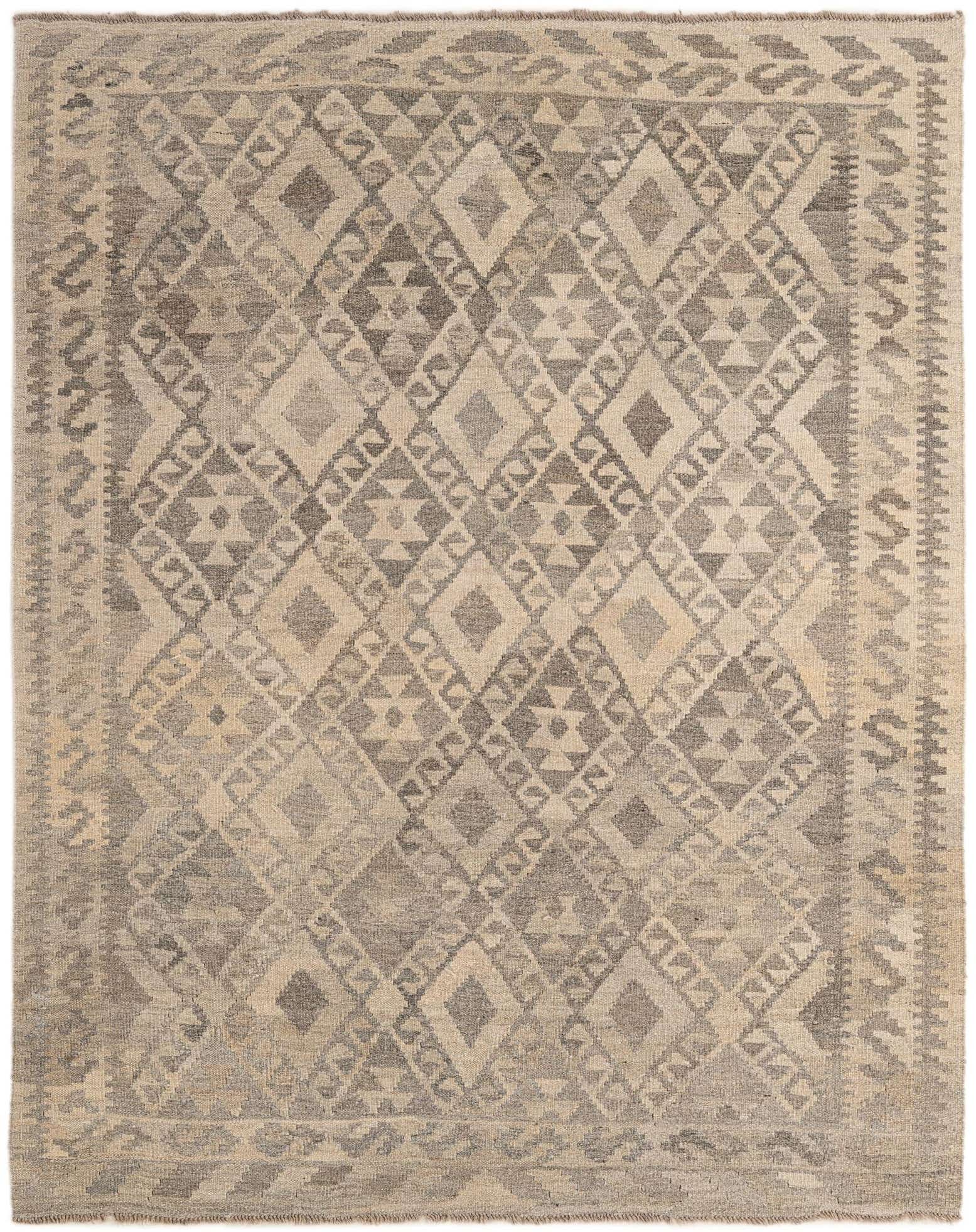 5' 2 x 6' 5 Hand Woven Kilim Maymana Wool Rug