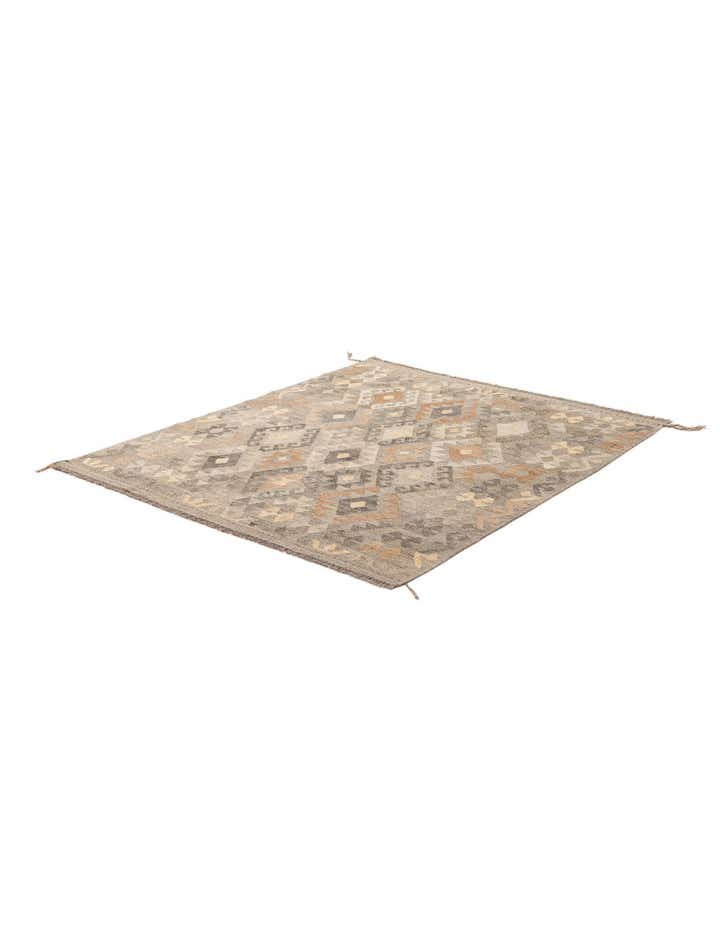 5' 2 x 6' 3 Hand Woven Kilim Maymana Wool Rug