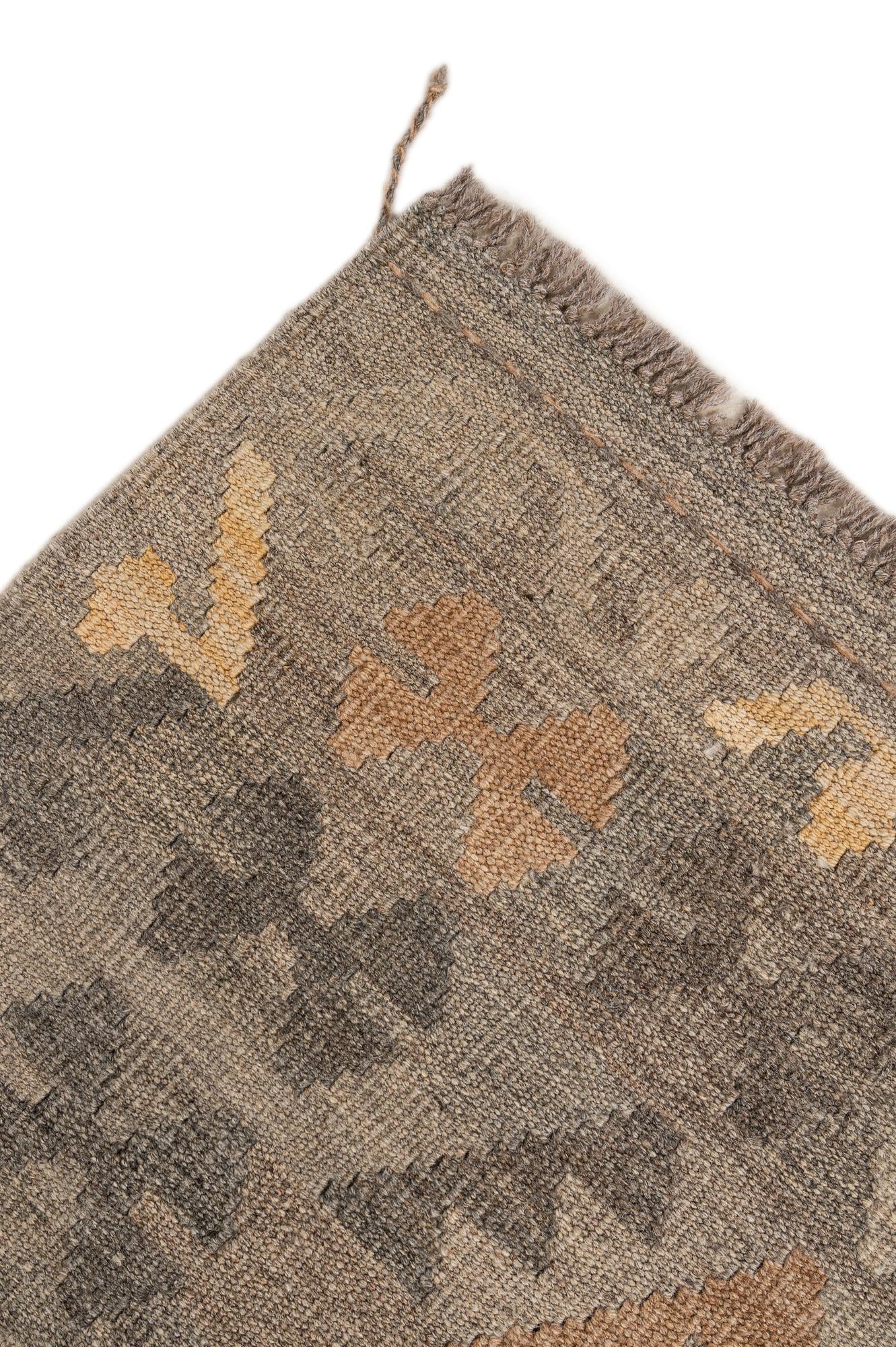5' 2 x 6' 3 Hand Woven Kilim Maymana Wool Rug