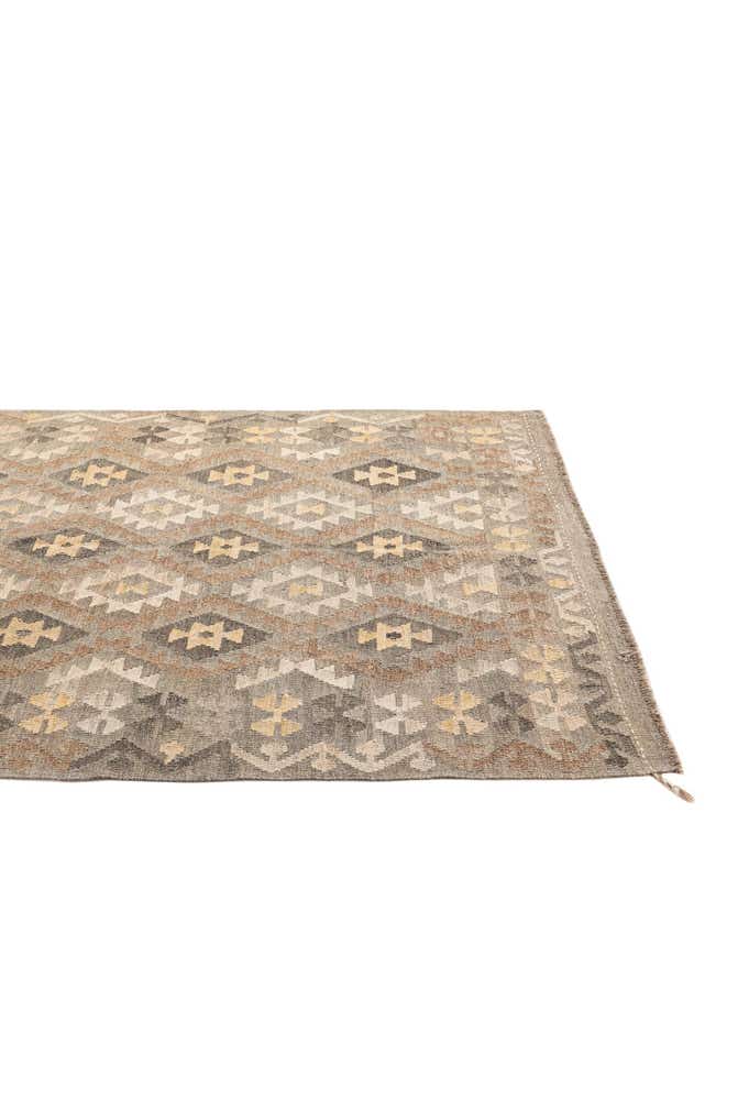 5' 2 x 6' 3 Hand Woven Kilim Maymana Wool Rug
