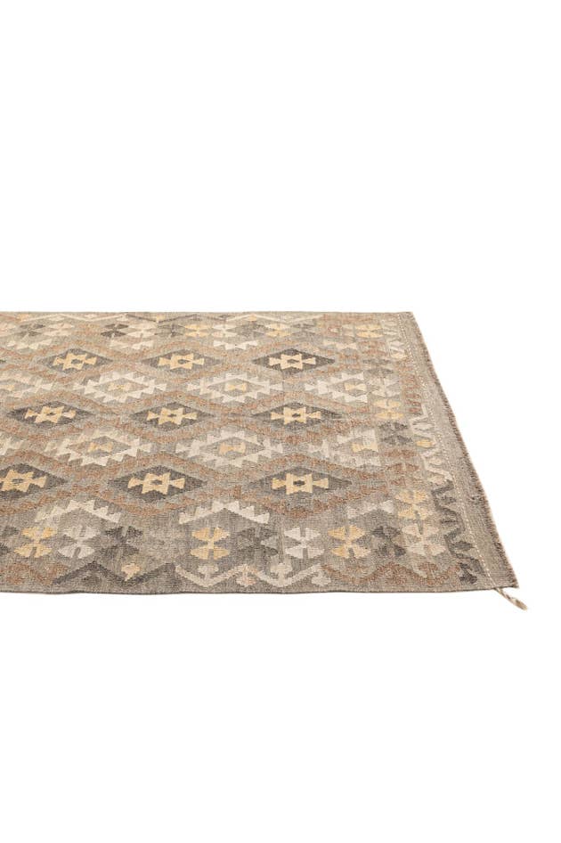 Detail image of 5' 2 x 6' 3 Hand Woven Kilim Maymana Wool Rug
