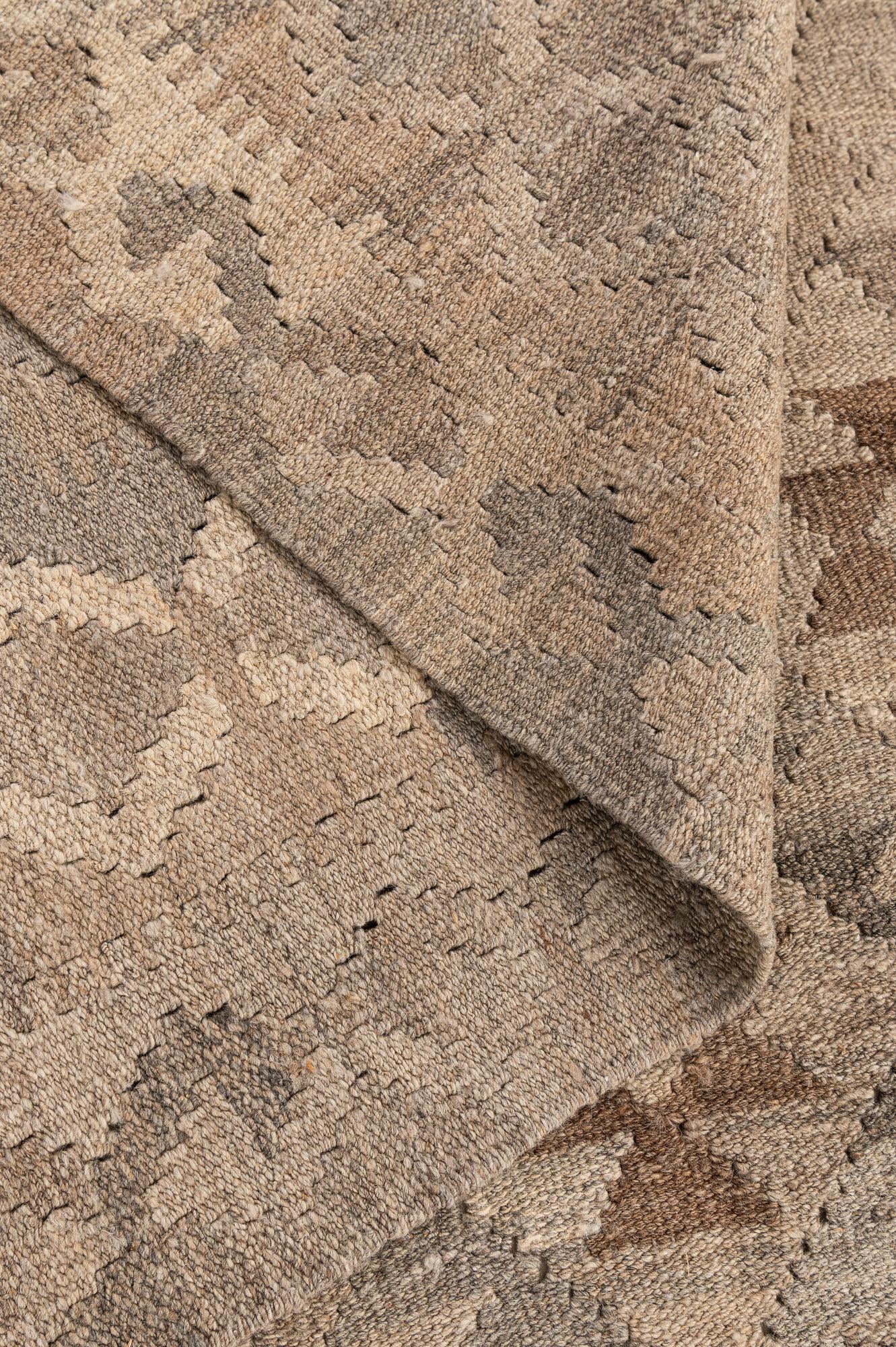 5' 2 x 6' 3 Hand Woven Kilim Maymana Wool Rug