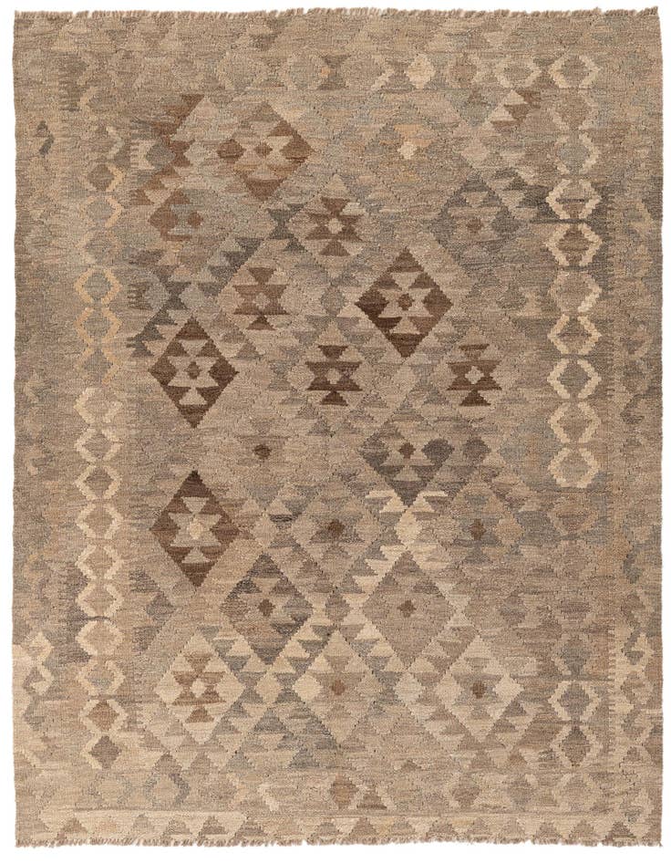 Detail image of 5' 2 x 6' 3 Hand Woven Kilim Maymana Wool Rug