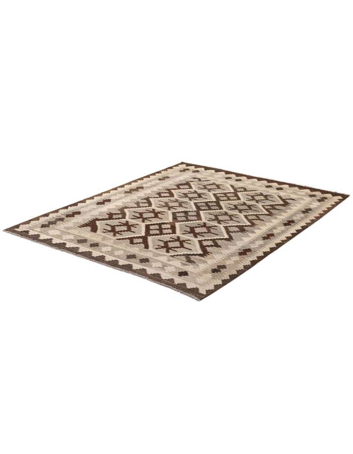 5' 2 x 6' 5 Hand Woven Kilim Maymana Wool Rug