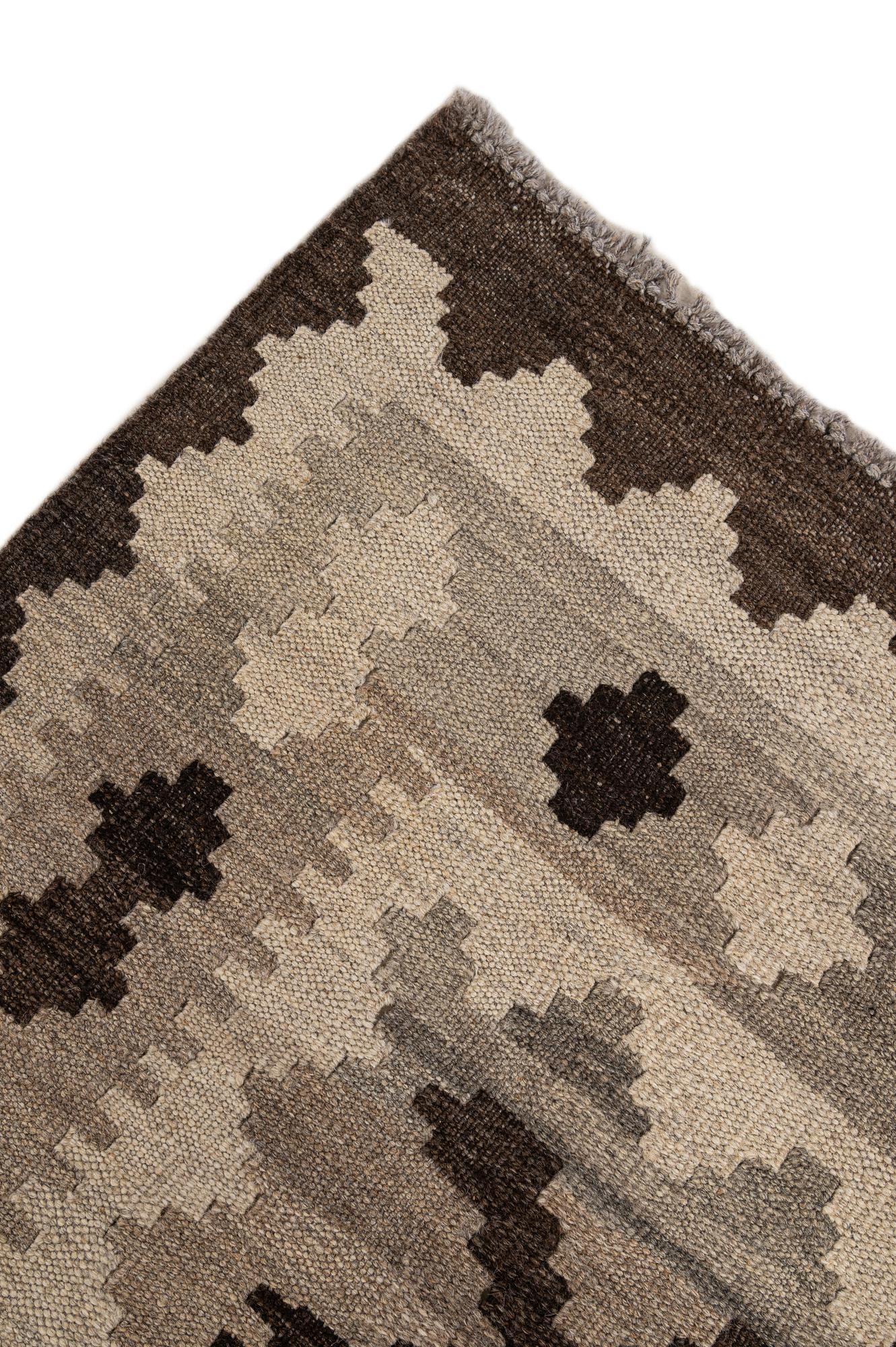 5' 2 x 6' 5 Hand Woven Kilim Maymana Wool Rug