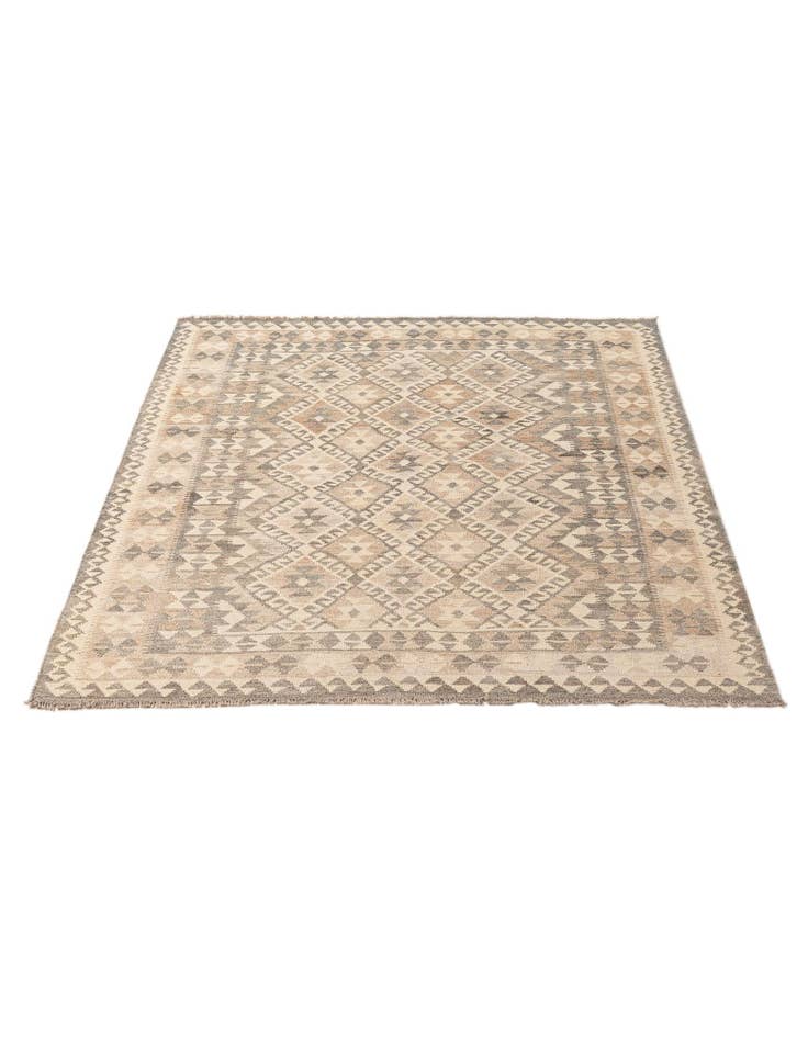 Detail image of 5' 4 x 6' 7 Hand Woven Kilim Maymana Wool Rug