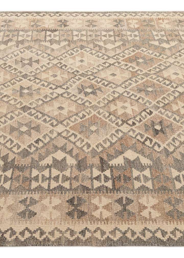 5' 4 x 6' 7 Hand Woven Kilim Maymana Wool Rug