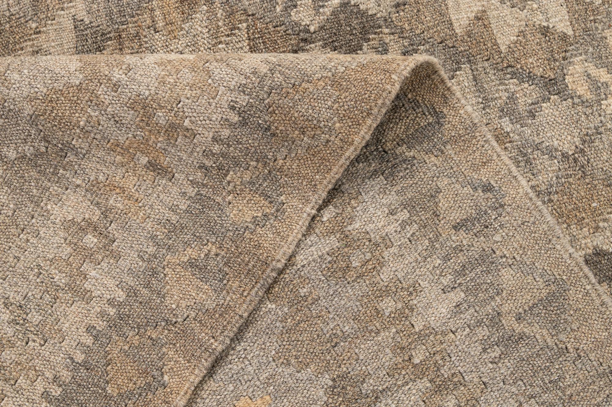 5' 1 x 6' 10 Hand Woven Kilim Maymana Wool Rug