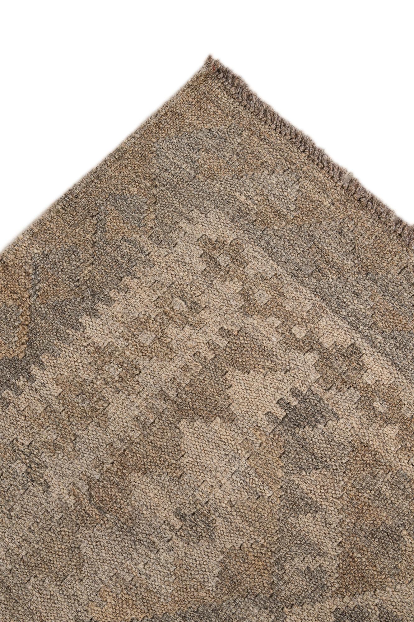 5' 1 x 6' 10 Hand Woven Kilim Maymana Wool Rug