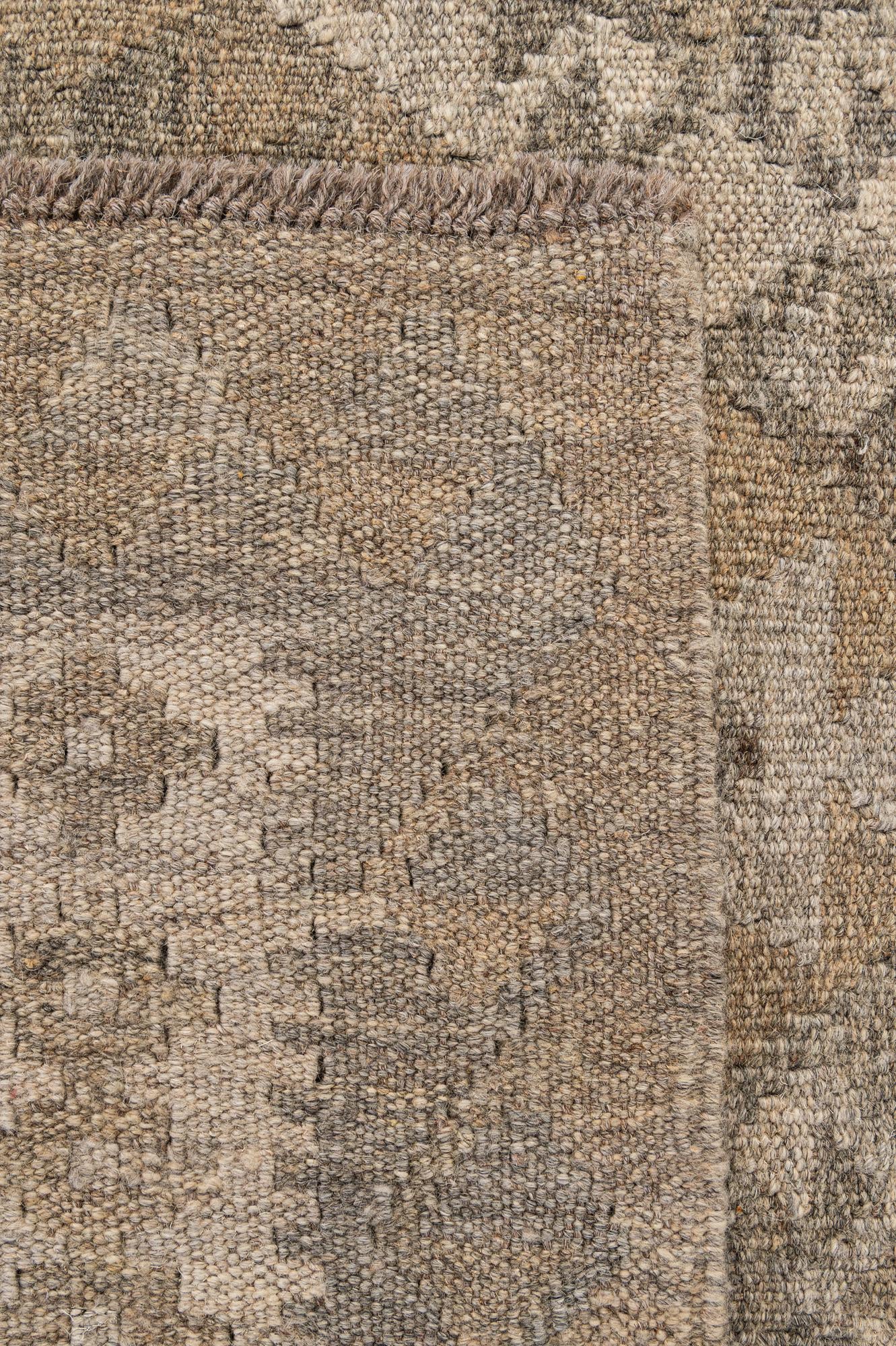5' 1 x 6' 10 Hand Woven Kilim Maymana Wool Rug