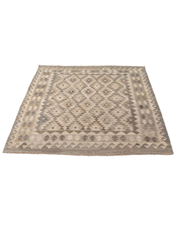 Detail image of 5' 4 x 6' 8 Hand Woven Kilim Maymana Wool Rug