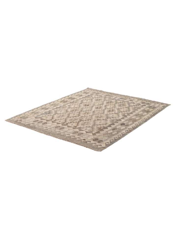 5' 4 x 6' 8 Hand Woven Kilim Maymana Wool Rug