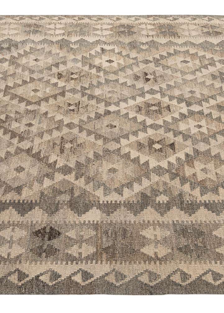 5' 4 x 6' 8 Hand Woven Kilim Maymana Wool Rug