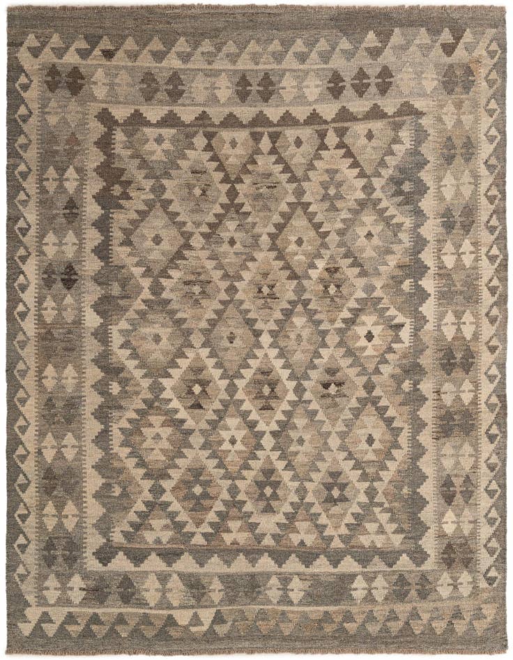 Detail image of 5' 4 x 6' 8 Hand Woven Kilim Maymana Wool Rug