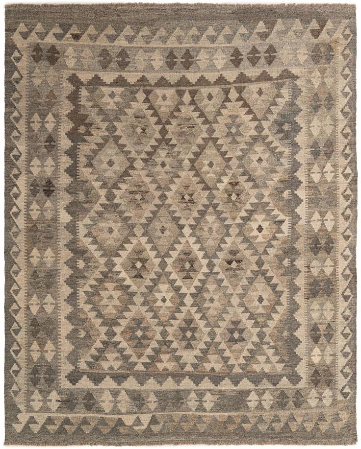 Detail image of 5' 4 x 6' 8 Hand Woven Kilim Maymana Wool Rug