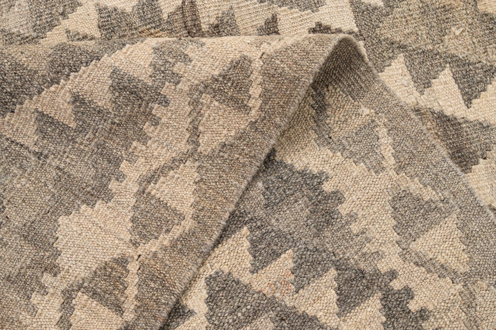 5' 1 x 6' 6 Hand Woven Kilim Maymana Wool Rug