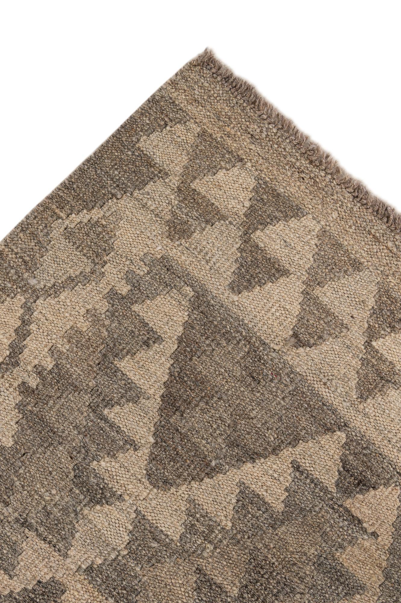 5' 1 x 6' 6 Hand Woven Kilim Maymana Wool Rug