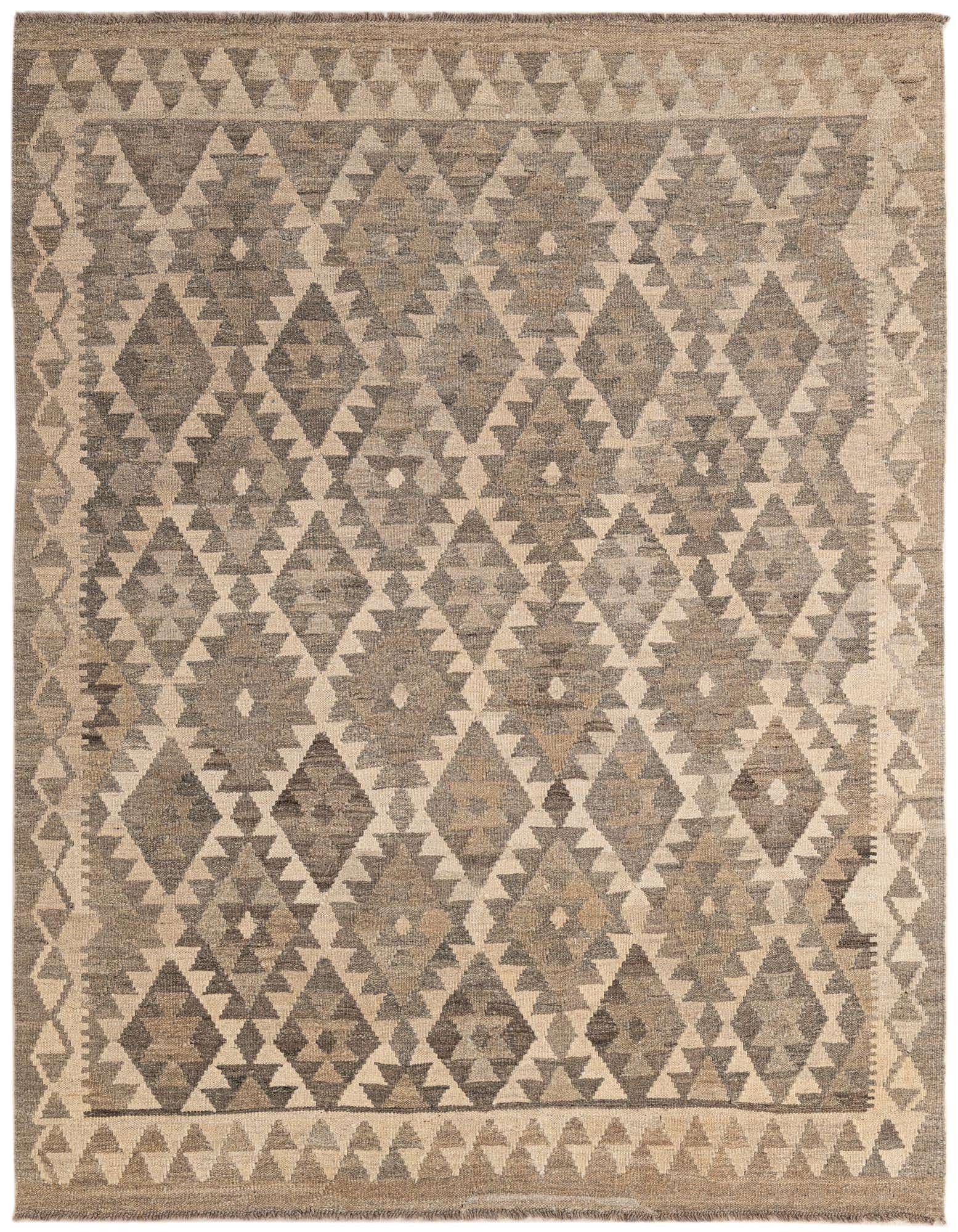 5' 1 x 6' 6 Hand Woven Kilim Maymana Wool Rug