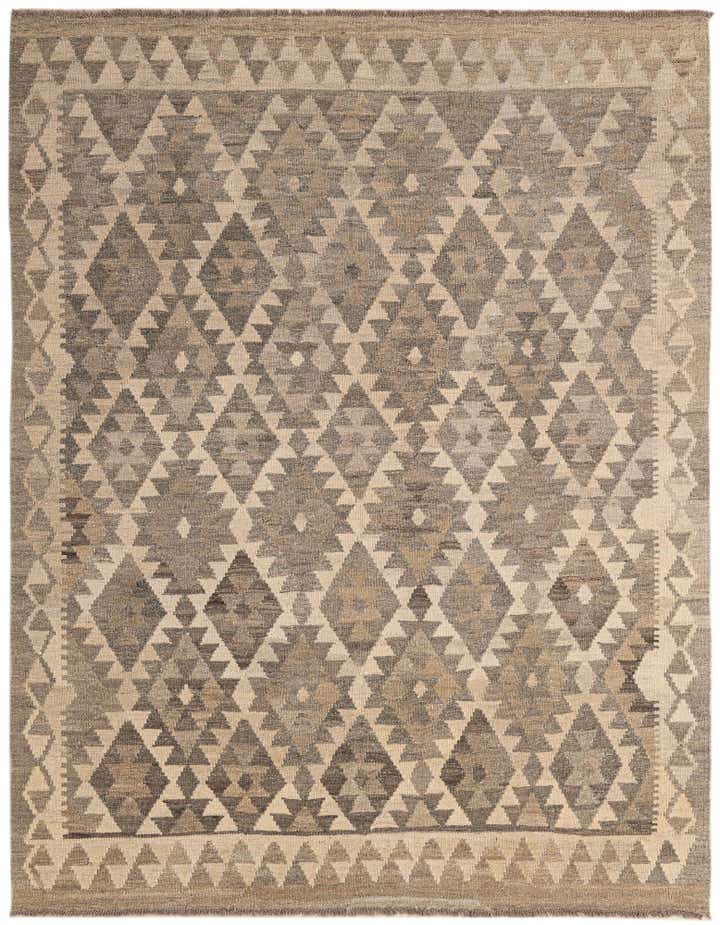 5' 1 x 6' 6 Hand Woven Kilim Maymana Wool Rug