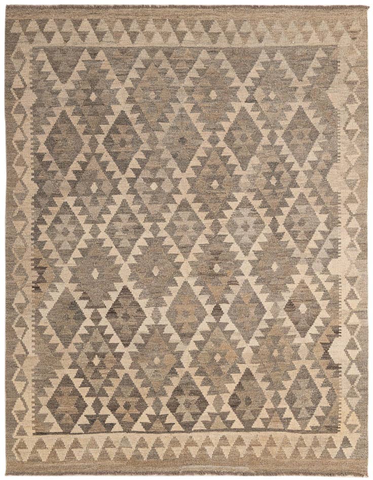 Detail image of 5' 1 x 6' 6 Hand Woven Kilim Maymana Wool Rug