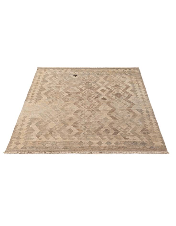 Detail image of 5' 3 x 6' 8 Hand Woven Kilim Maymana Wool Rug
