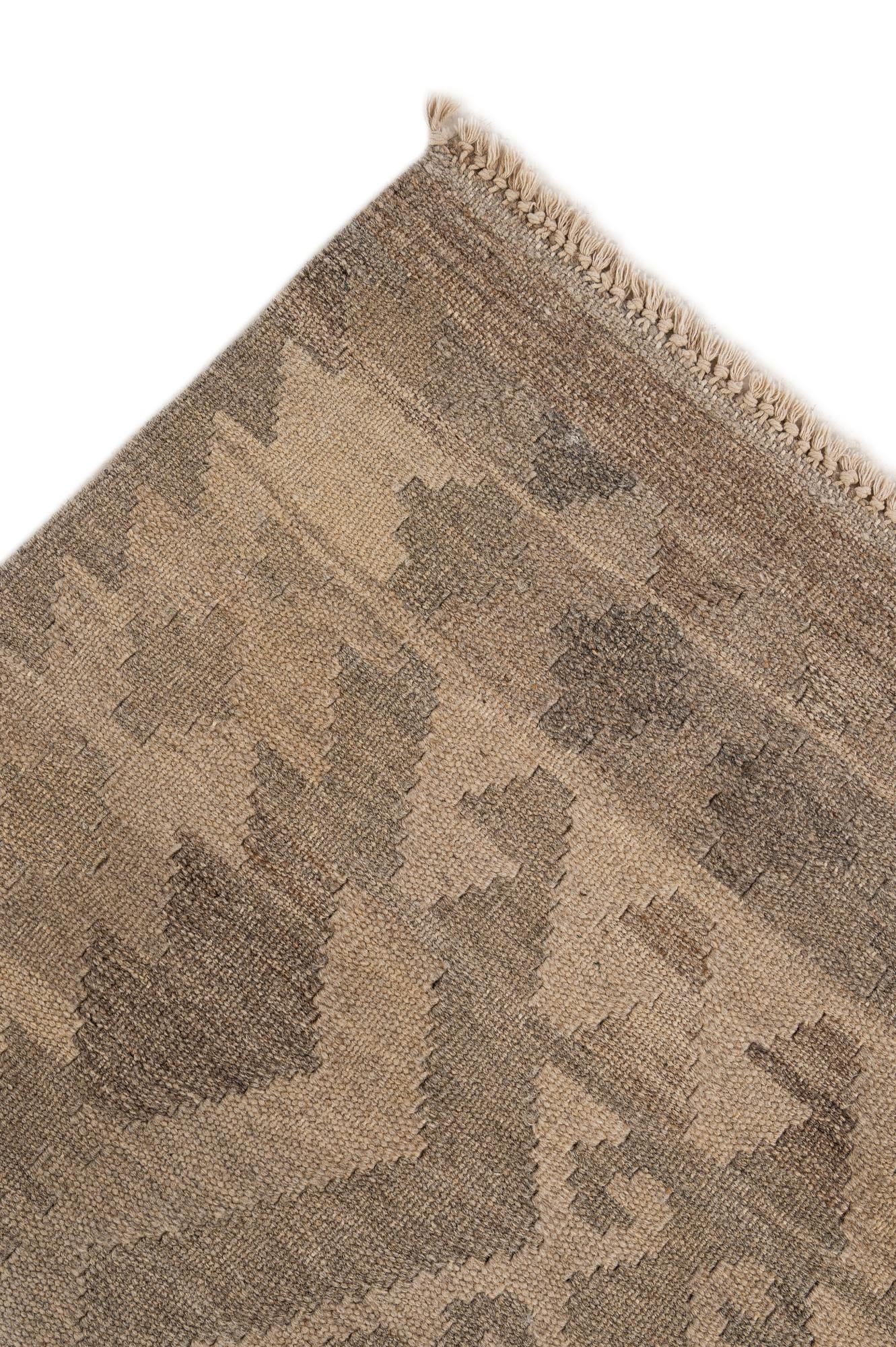 5' 3 x 6' 8 Hand Woven Kilim Maymana Wool Rug