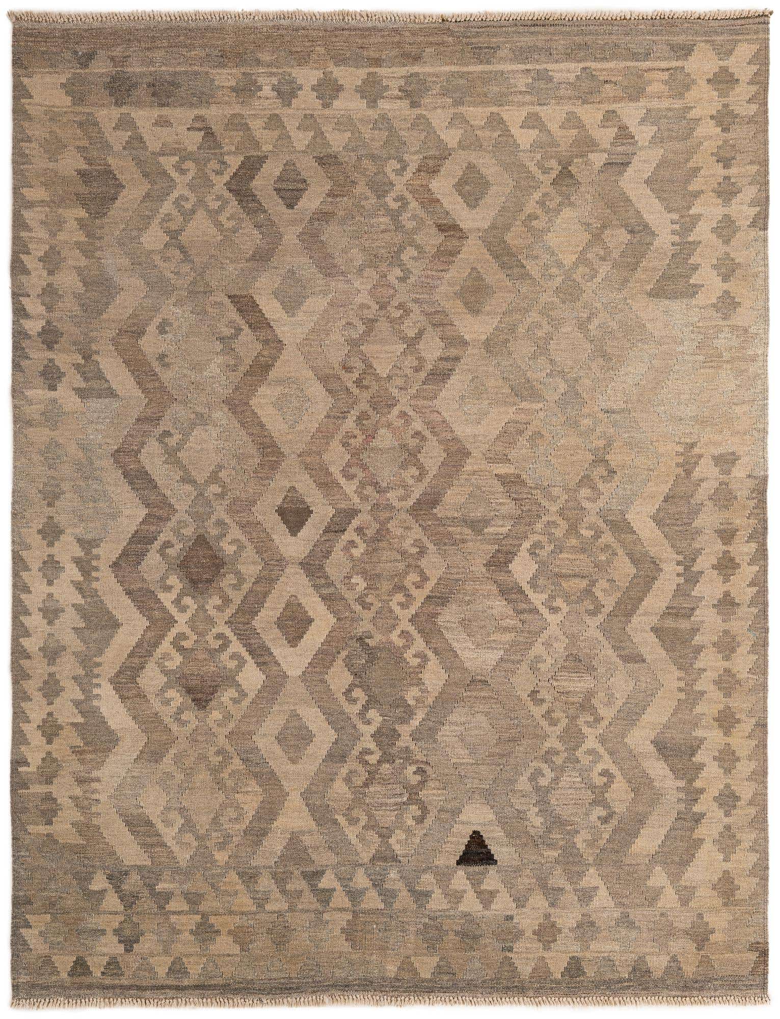 5' 3 x 6' 8 Hand Woven Kilim Maymana Wool Rug