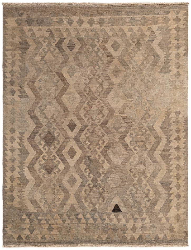 Detail image of 5' 3 x 6' 8 Hand Woven Kilim Maymana Wool Rug