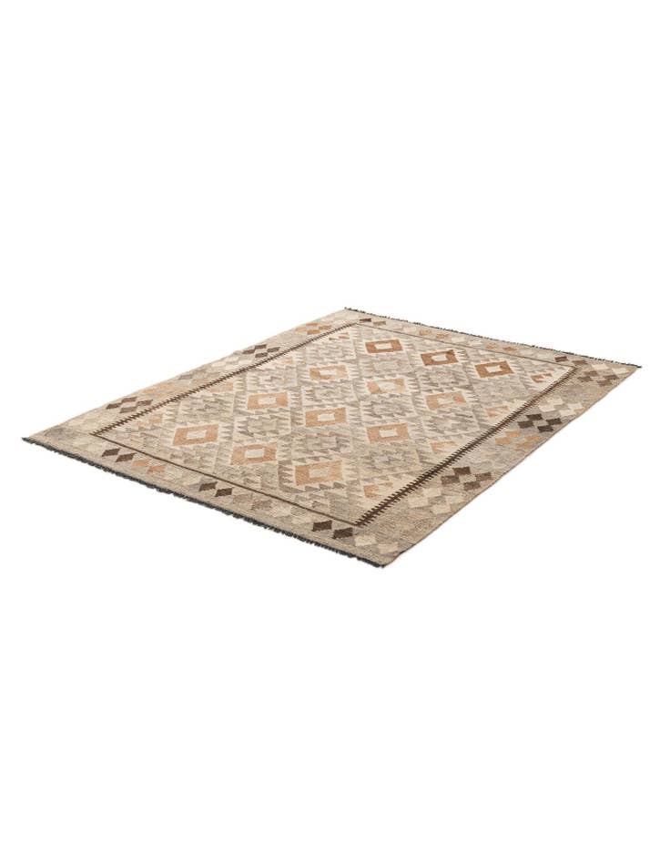 Detail image of 5' 2 x 6' 8  Hand Woven Kilim Maymana Wool Rug