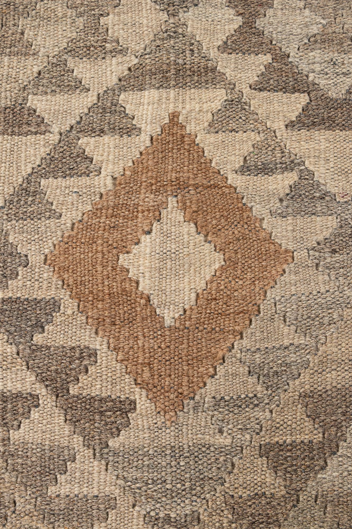 5' 2 x 6' 8 Hand Woven Kilim Maymana Wool Rug