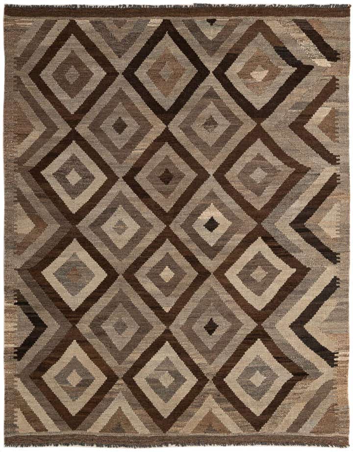 5' 1 x 6' 7 Hand Woven Kilim Maymana Wool Rug