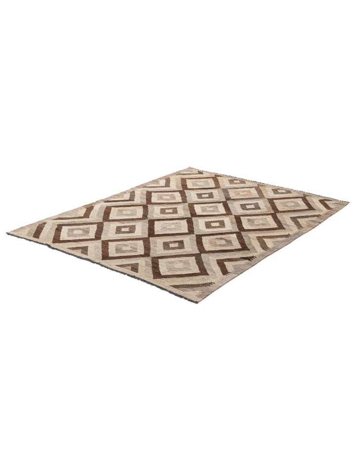 5' x 6' 7 Hand Woven Kilim Maymana Wool Rug