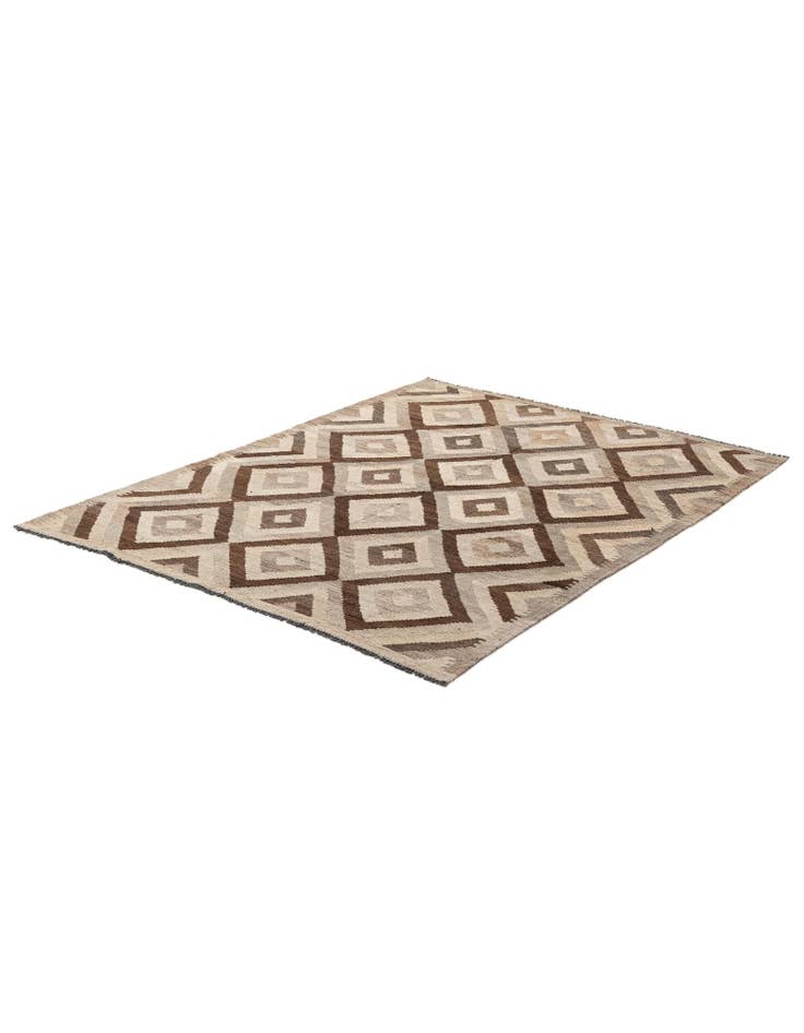 Detail image of 5' x 6' 7 Hand Woven Kilim Maymana Wool Rug