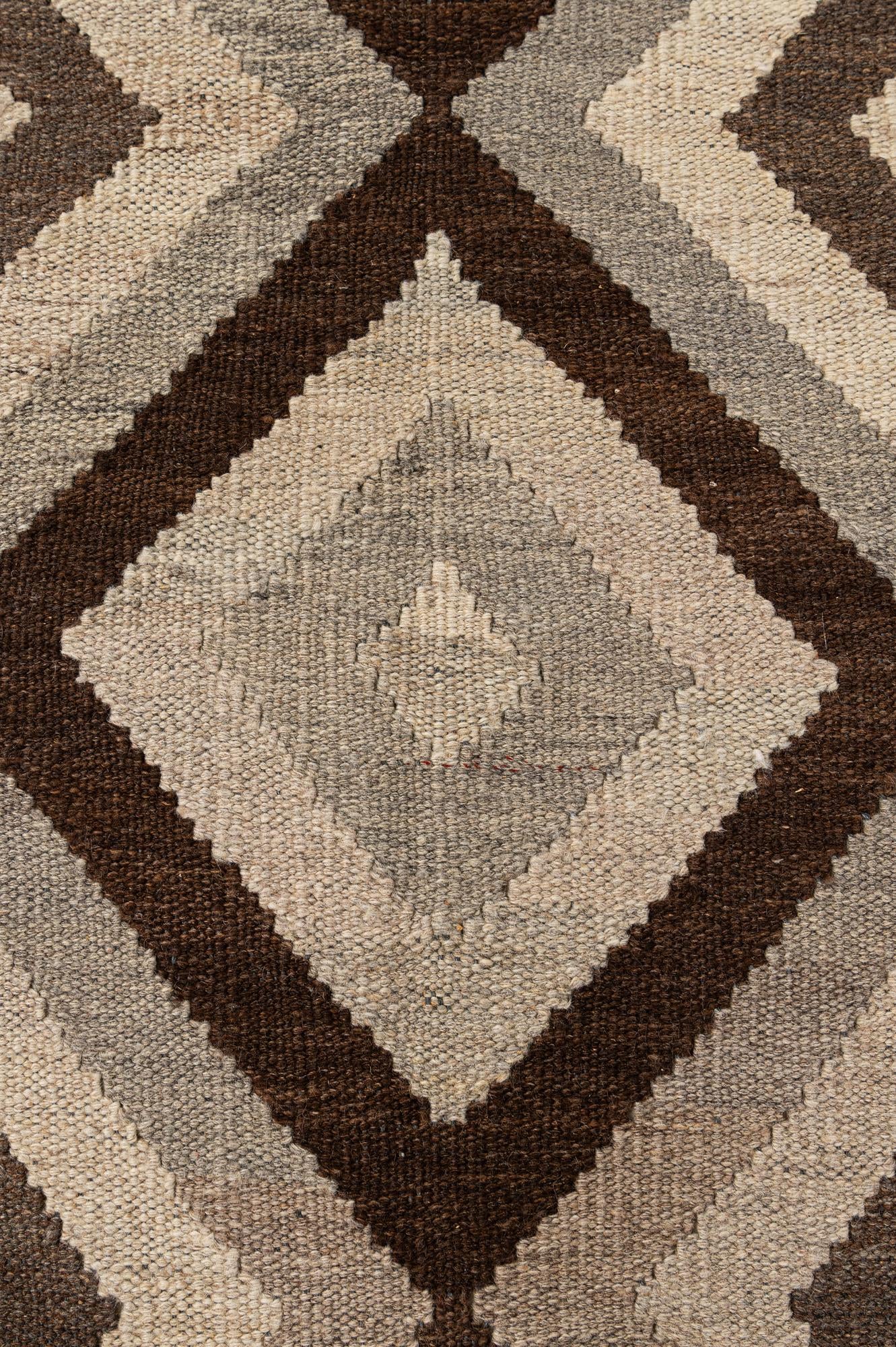 5' x 6' 7 Hand Woven Kilim Maymana Wool Rug